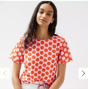 Anthropologie Maeve Polka Dot Short Sleeve Blouse Top - Maeve Classic Tee